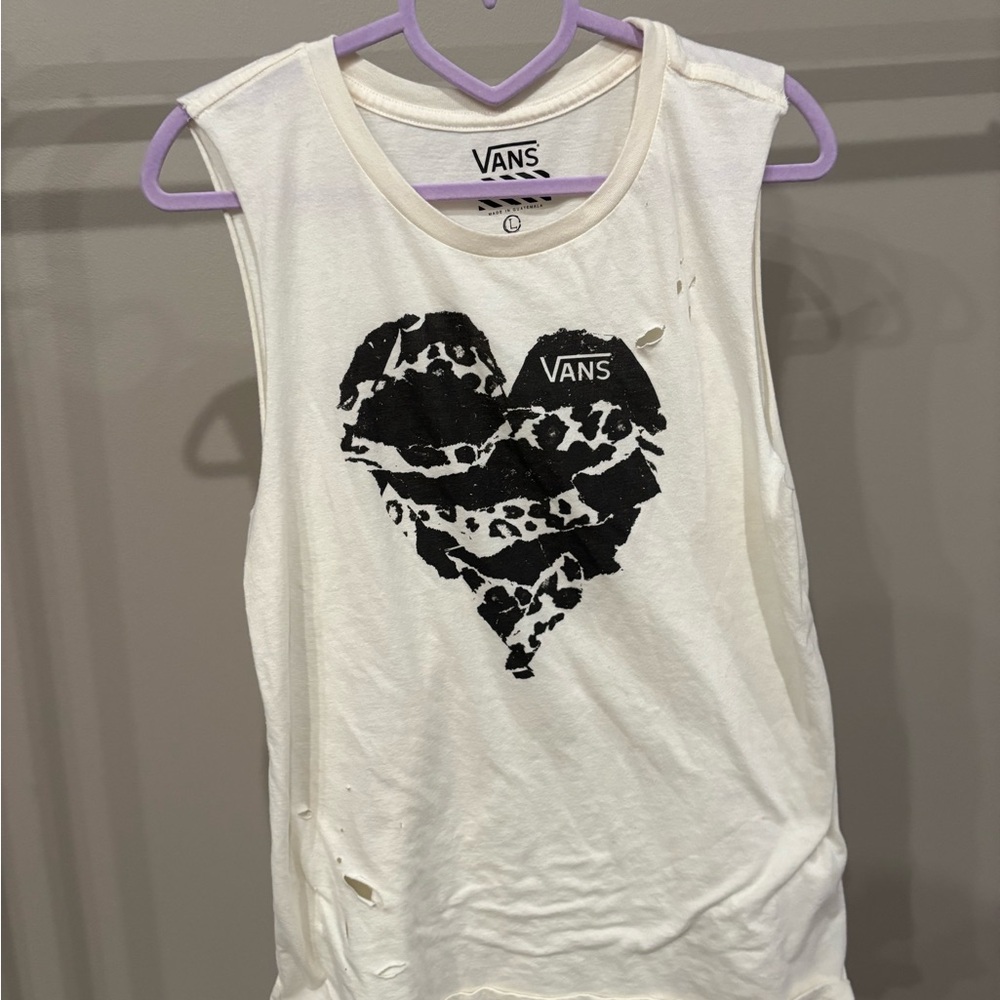 Vans Cream Tee with Black Logo
